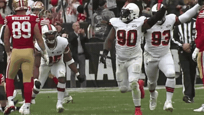 Football Player In Number 90 Jersey Running GIF