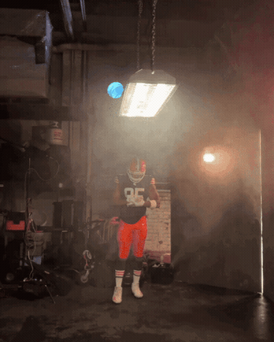 Football Player In Number 95 Jersey GIF