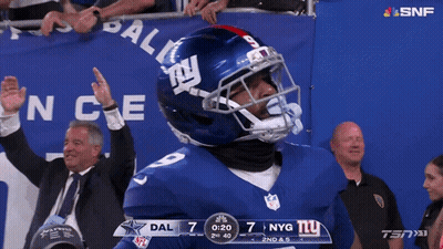 Football Player In NY Giants Helmet GIF