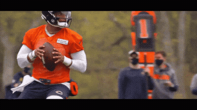Football Player In Orange Jersey Chicago Bears Name Tag GIF