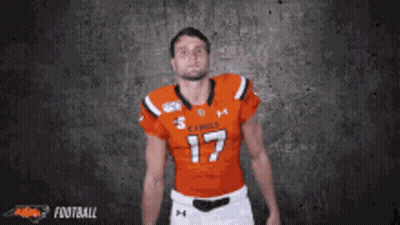 Football Player In Orange Jersey Number 17 GIF