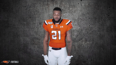 Football Player In Orange Jersey Number 21 GIF