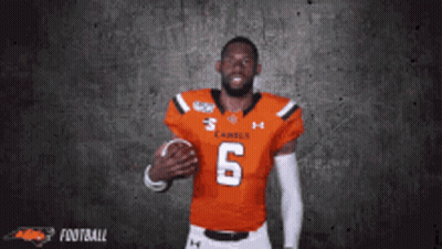 Football Player In Orange Jersey Number 6 GIF