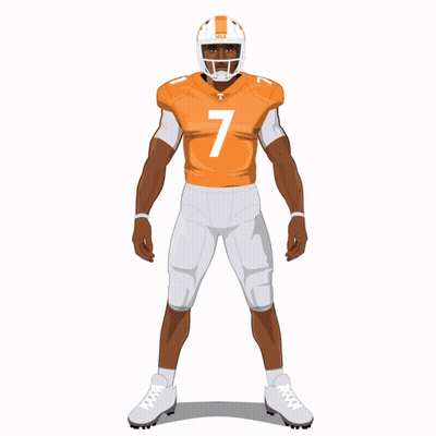 Football Player In Orange Jersey Number 7 GIF