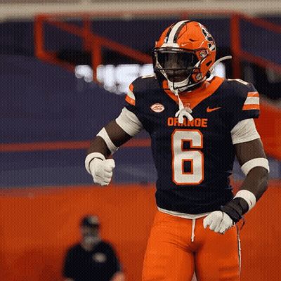 Football Player In Orange Jersey GIF