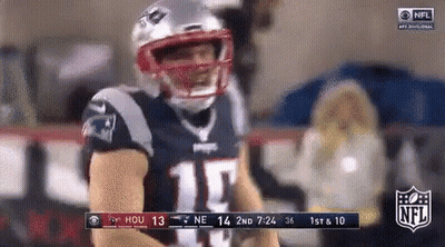 Football Player In Patriots Uniform On Sidelines GIF
