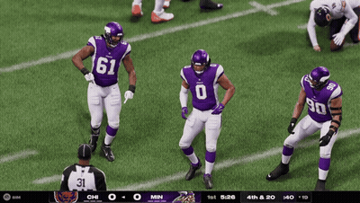 Football Player In Purple And White Jersey Number 1 GIF