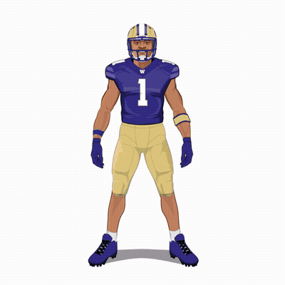 Football Player In Purple Jersey Number 1 GIF