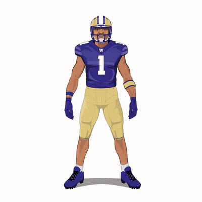 Football Player In Purple Jersey Number 1 GIF
