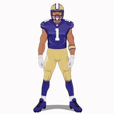 Football Player In Purple Jersey Number 1 GIF