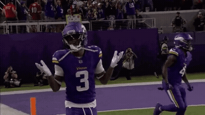 Football Player In Purple Jersey Number 3 GIF