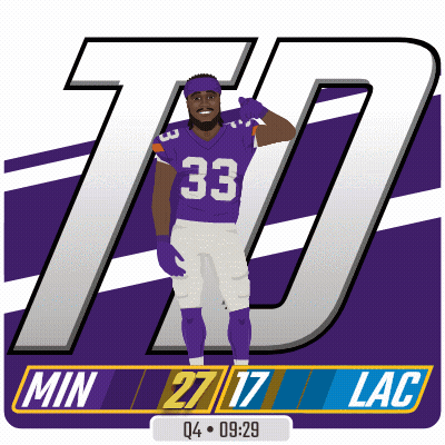 Football Player In Purple Jersey Number 33 GIF