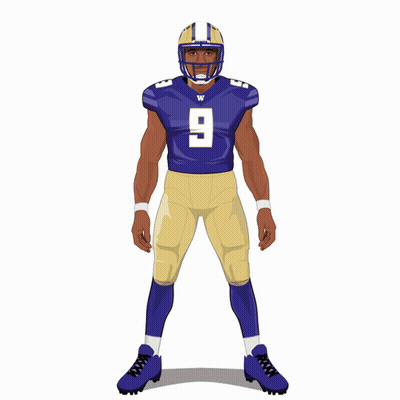 Football Player In Purple Jersey Number 9 GIF