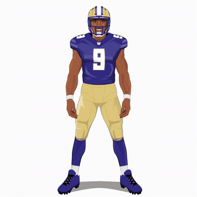 Football Player In Purple Jersey Number 9 GIF