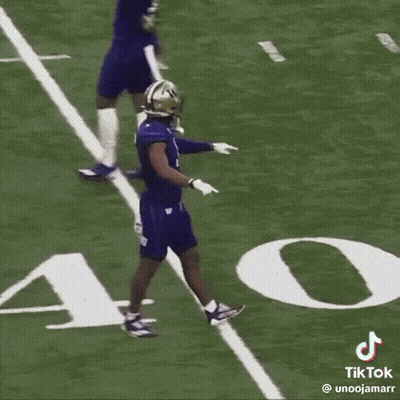 Football Player In Purple Uniform Number 1 GIF