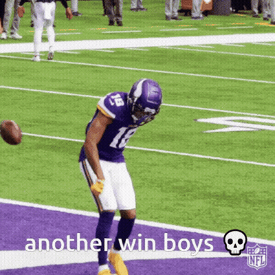 Football Player In Purple Uniform Number 18 GIF