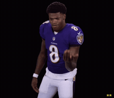 Football Player In Purple Uniform Number 8 GIF