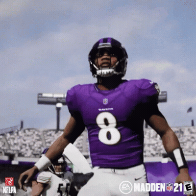 Football Player In Purple Uniform Number 8 GIF