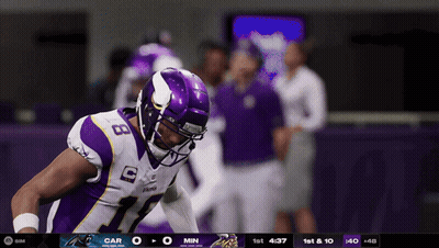 Football Player In Purple Vikings Jersey GIF