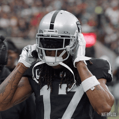 Football Player In Raiders Helmet And Number 17 Jersey GIF