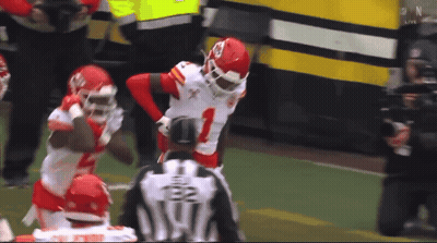 Football Player In Red Helmet Number 1 GIF