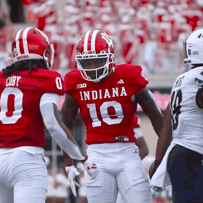 Football Player In Red Indiana Jersey GIF