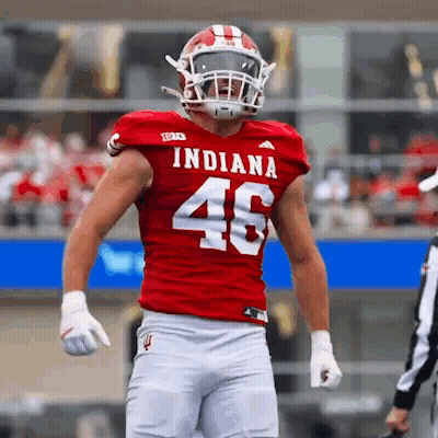 Football Player In Red Indiana Jersey Number 10 GIF