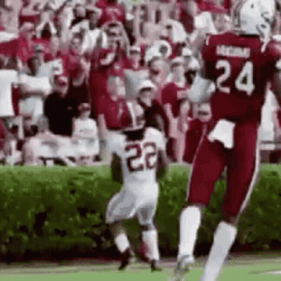 Football Player In Red Jersey 24 Catching Ball GIF