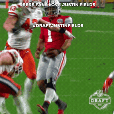 Football Player In Red Jersey #DraftJustinFields GIF