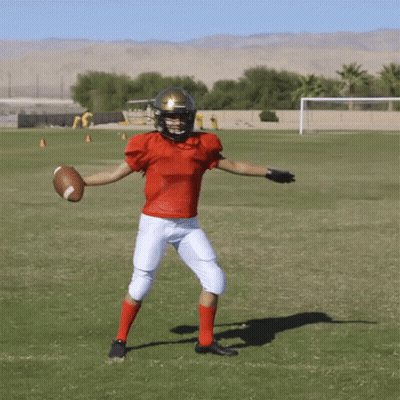 Football Player In Red Jersey Holding Football GIF