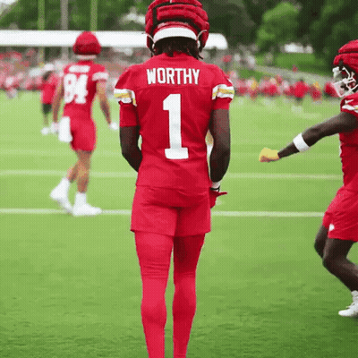 Football Player In Red Jersey Number 1 GIF