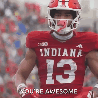 Football Player In Red Jersey Number 13 GIF