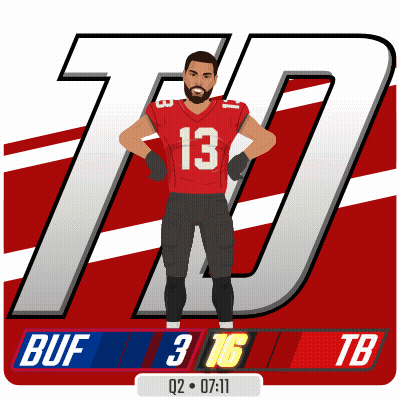 Football Player In Red Jersey Number 13 GIF
