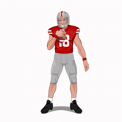 Football Player In Red Jersey Number 18 GIF