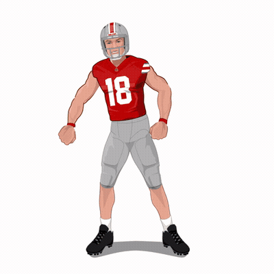 Football Player In Red Jersey Number 18 GIF