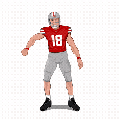 Football Player In Red Jersey Number 18 GIF