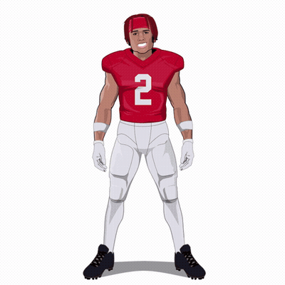 Football Player In Red Jersey Number 2 GIF