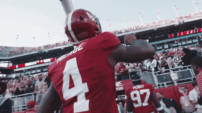 Football Player In Red Jersey Number 4 GIF