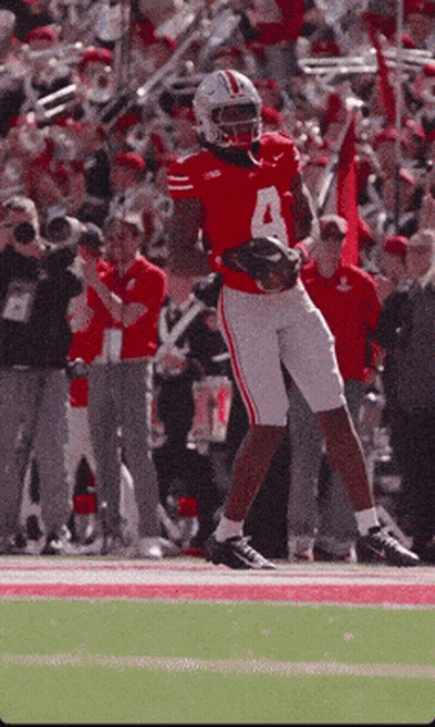 Football Player In Red Jersey Number 4 GIF