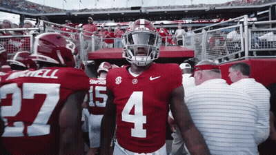 Football Player In Red Jersey Number 4 GIF