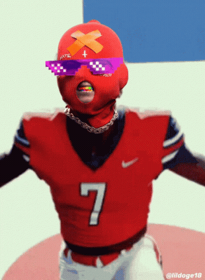 Football Player In Red Jersey Number 7 GIF