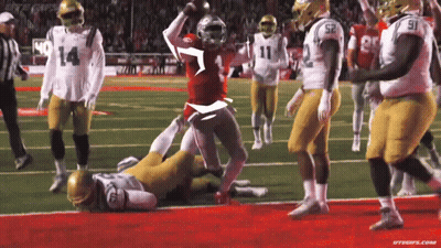 Football Player In Red Jersey Number 7 Running With Ball GIF