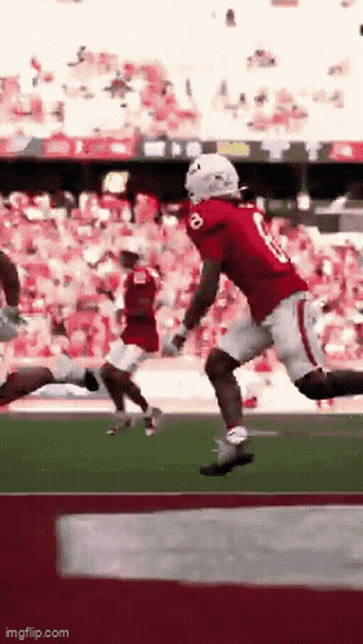 Football Player In Red Jersey Number 8 GIF