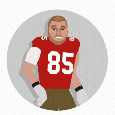 Football Player in Red Jersey Number 85