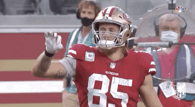 Football Player In Red Jersey Number 85 Waving GIF