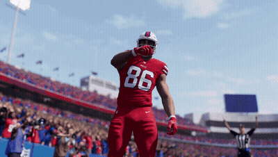 Football Player In Red Jersey Number 86 GIF