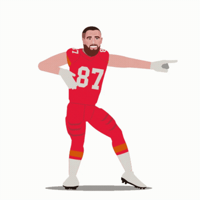 Football Player In Red Jersey Number 87 GIF