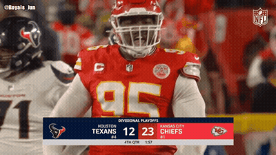 Football Player In Red Jersey Number 95 GIF