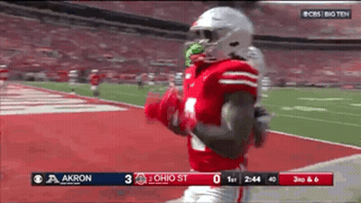 Football Player In Red Jersey Running GIF