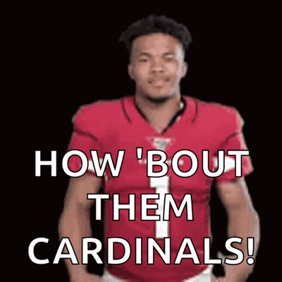 Football Player In Red Jersey Saying How 'Bout Them Cardinals GIF
